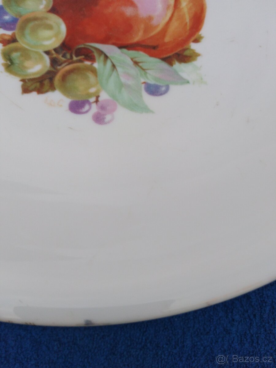 Starožitný porcelánový podnos na nožce - 4