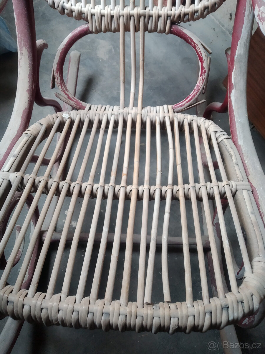 Starožitné houpací křeslo z ohýbaného dřeva - 4
