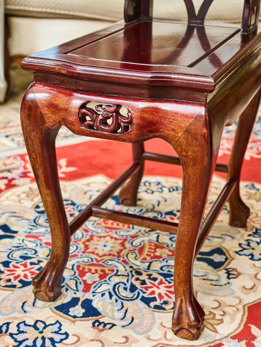 Čínské vyřezávané stolky – pár - 4