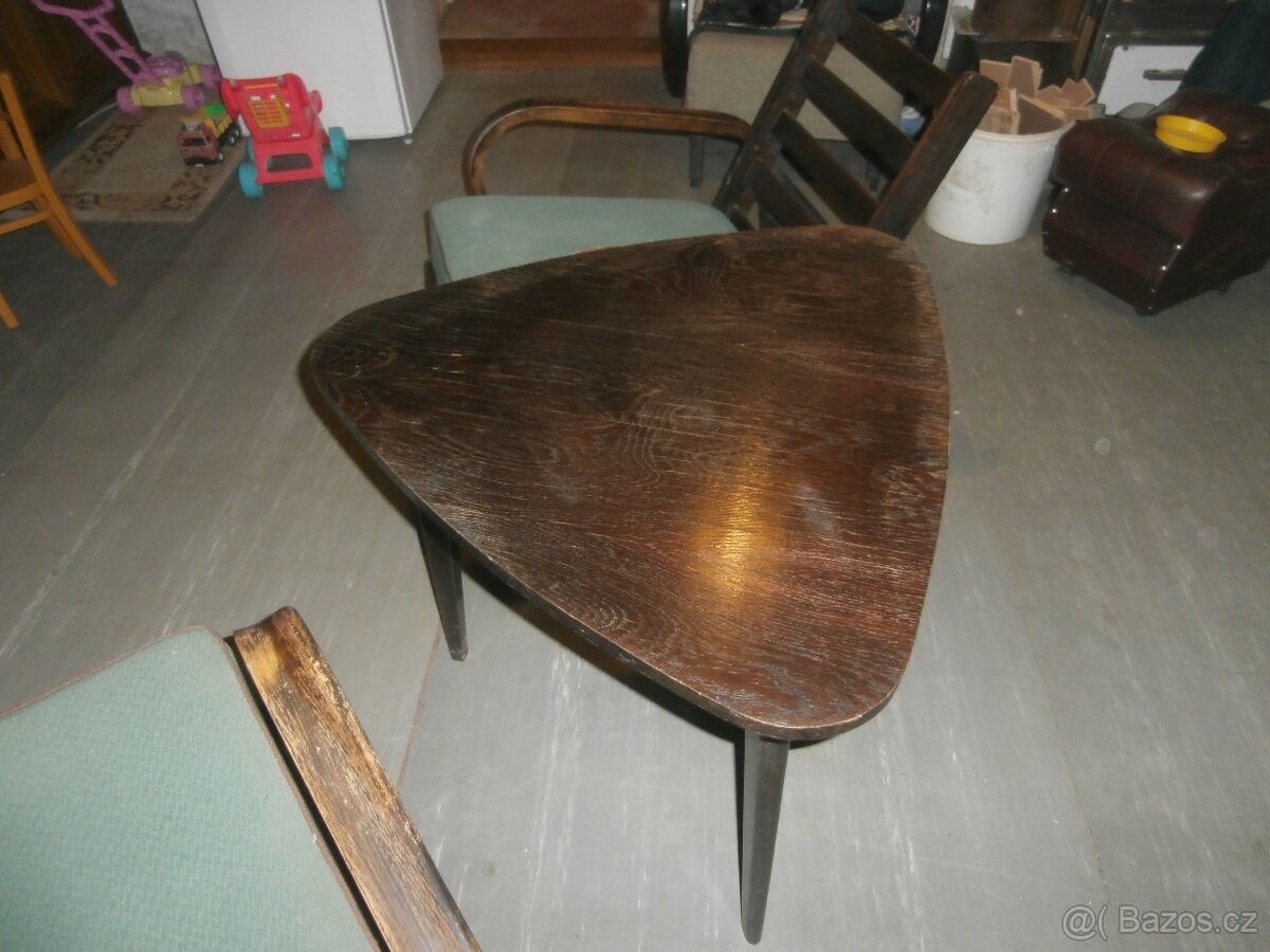 Retro křeslo Koželka Kropáček 2x + stolek - 4