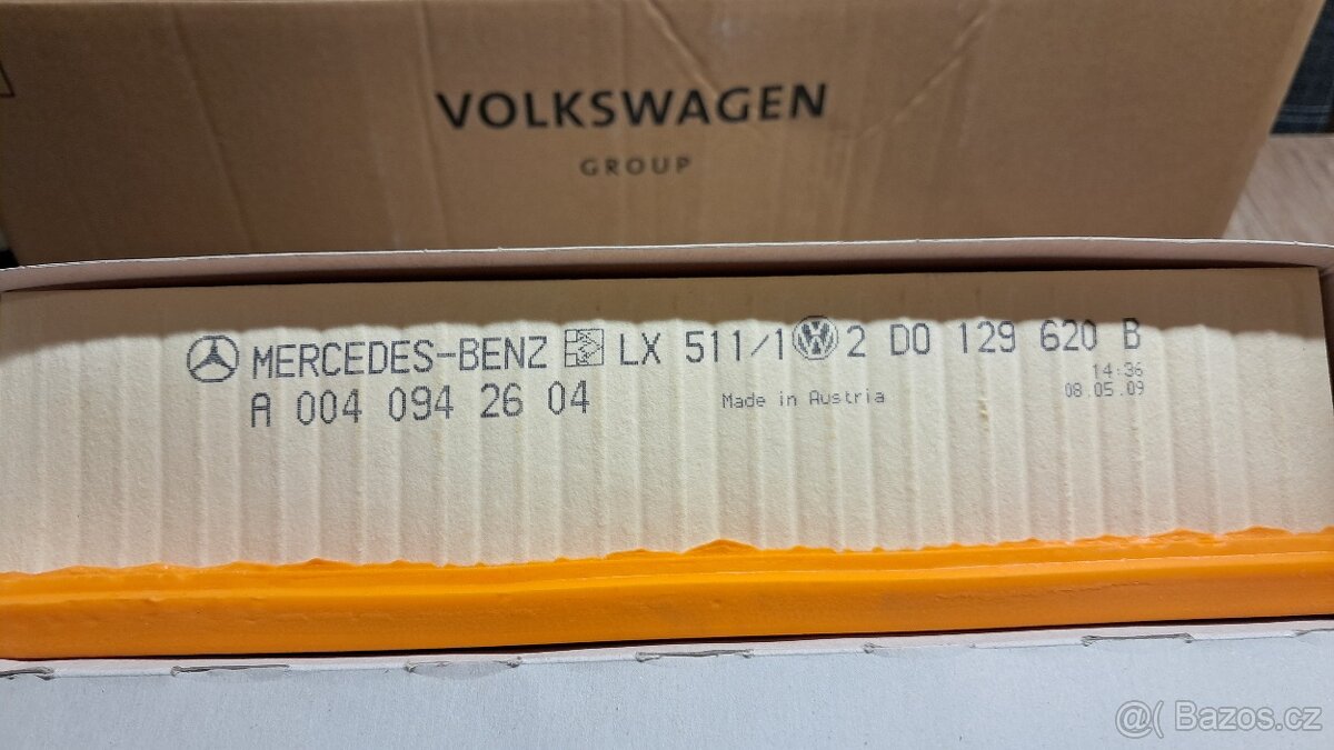 2D0 129 620 B Vzduchový filtr originál VW , MB - 4