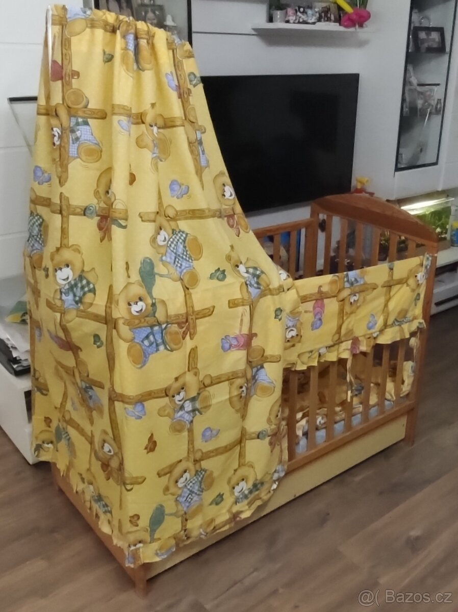 Postýlka Drewex Kolorino včetně včetně matrace a nebes - 4
