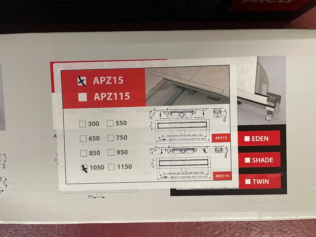 ALCA podlahový žlab bez okraje s roštem pro vložení dlažby - 4