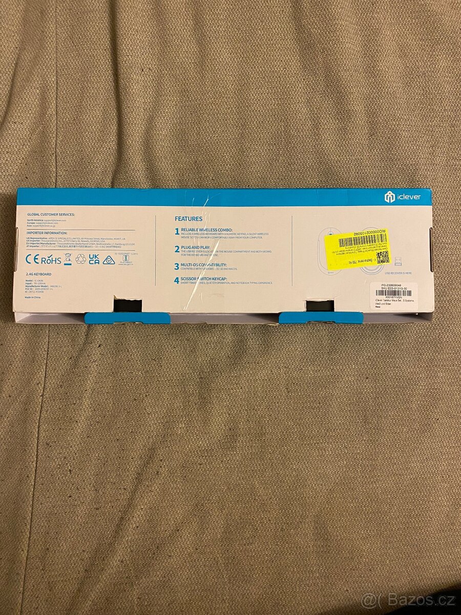 klávesnice bezdrátová + myš iClever GK08 - 4