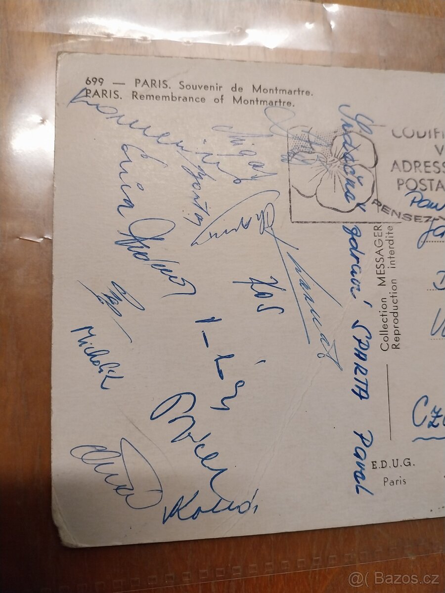 SPARTA autogramy na pohlednici - 4