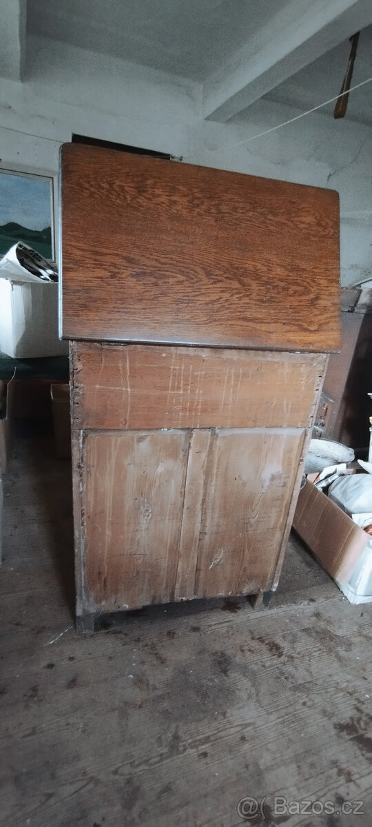 Vysoká úzká Biedermeier Skříňka (K renovaci) - 4