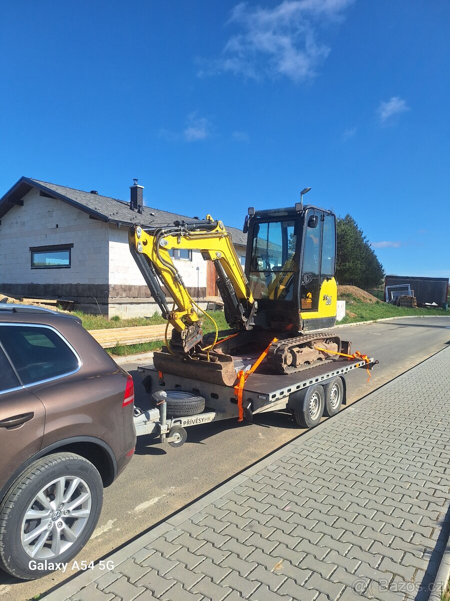 Výkopové práce minibagrem Yanmar, přeprava vozíkem 3t - 4