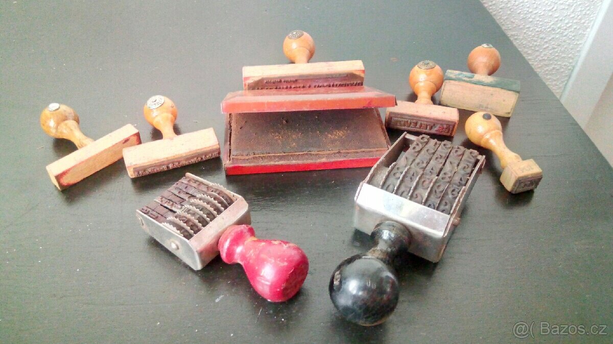 Stará retro dřevěná razítka - 4