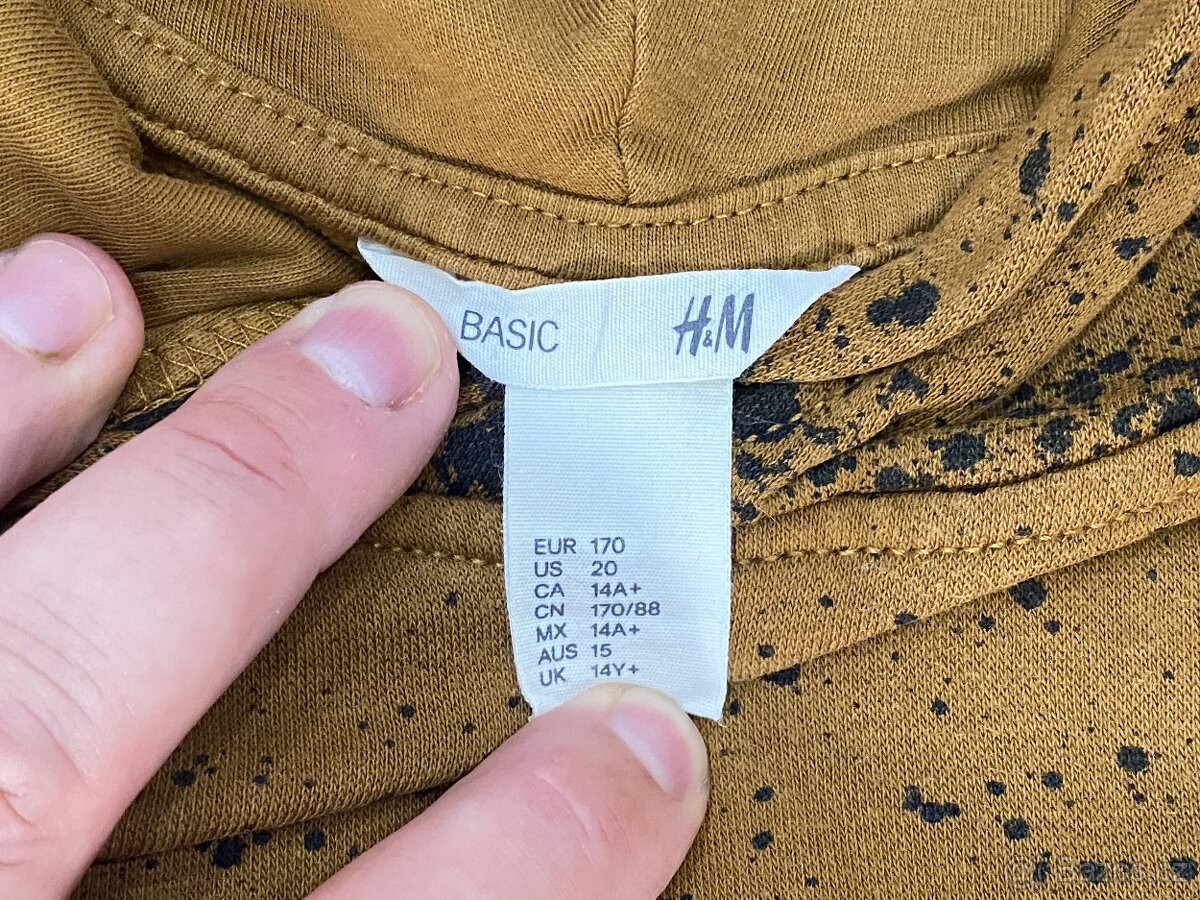 Bavlněná mikina "H&M" s kapucí, vel. 170 EUR - 14+ - 4