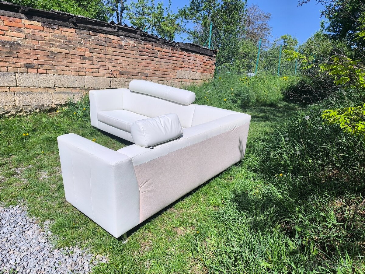 Sedací souprava do L kůže .Jako nová - 4