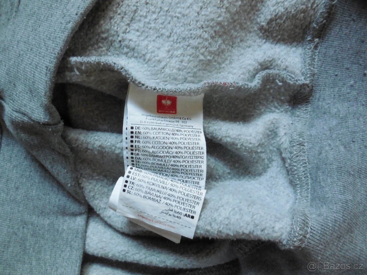 pánská Engelbert Straus šedá mikina ke krku L/52-54 - 4