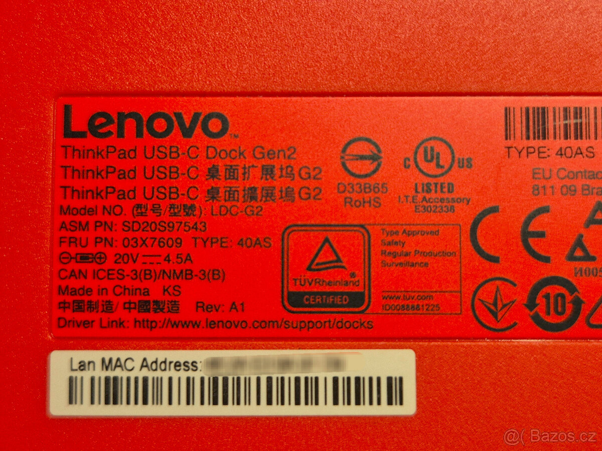 Lenovo ThinkPad USB-C Dock Gen 2 Type: 40AS - 4