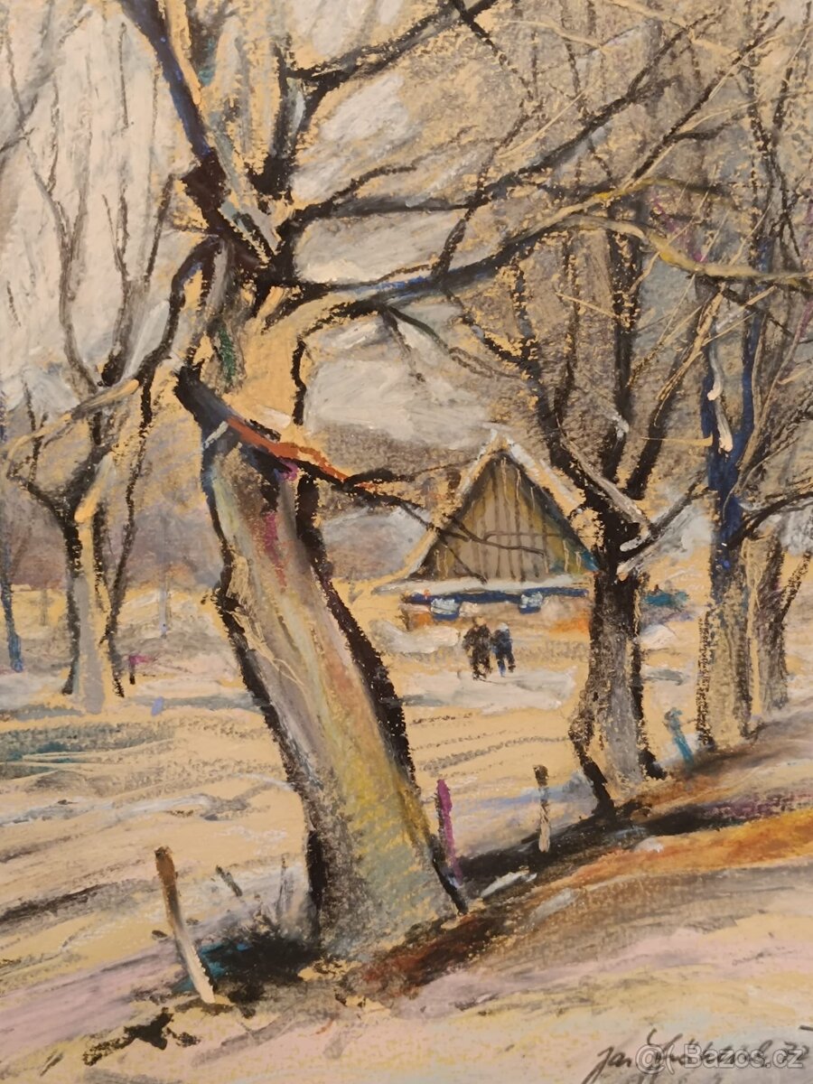 Obraz Jaroslav Frohlich, Staré ořechy 1972, olej 63x69 - 4