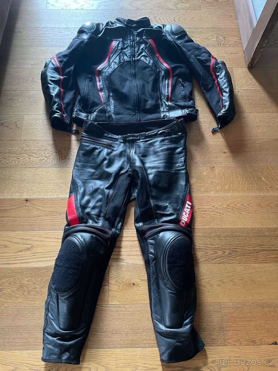 Kombinéza na motorku Dainese Ducati + letní kožená bunda - 4
