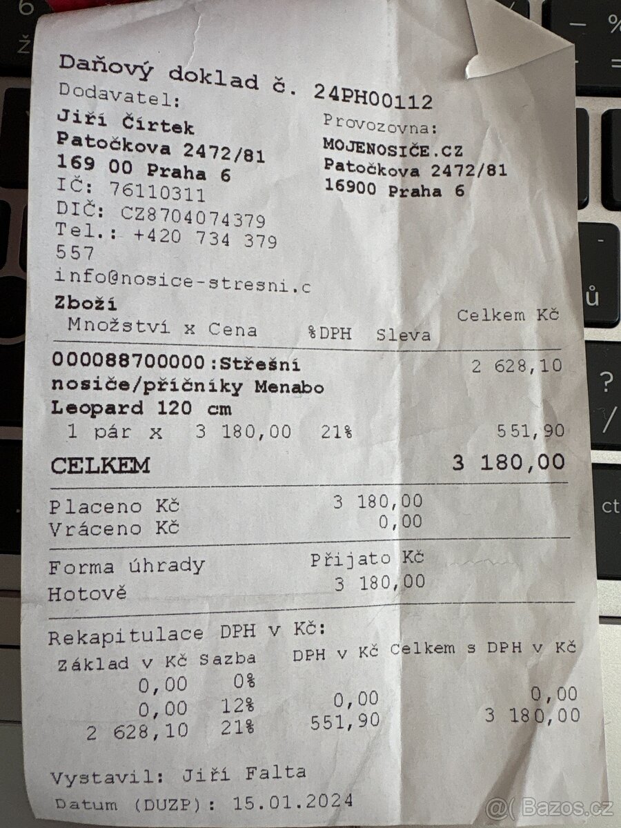 Střešní nosiče/příčníky MENABO LEOPARD 120 cm - 4