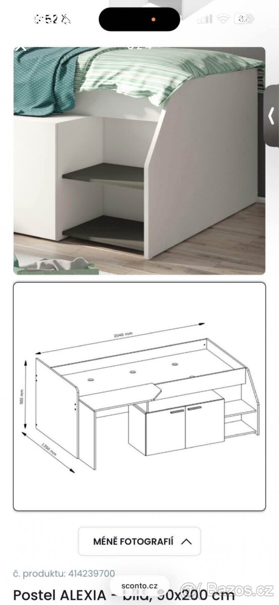 Postel se stolkem, skříní a matrací - 4