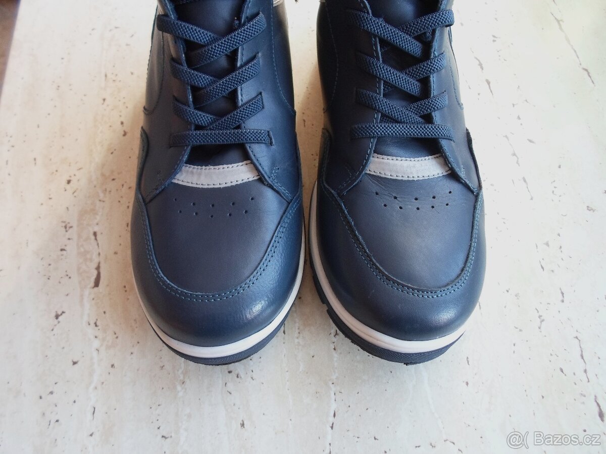 Modré boty polobotky kožené - 37 - 4