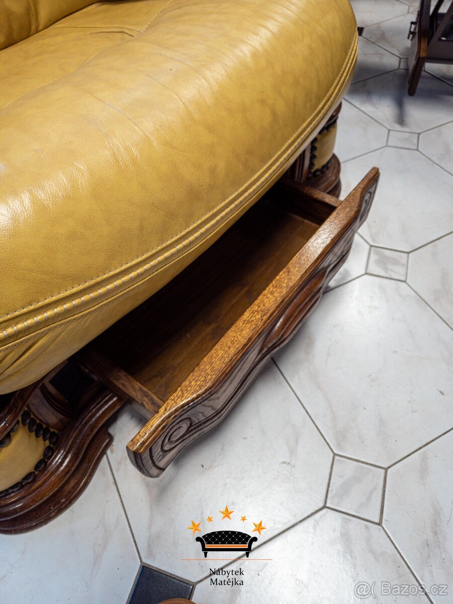 Sedací kožená souprava 3+1+1 - 4