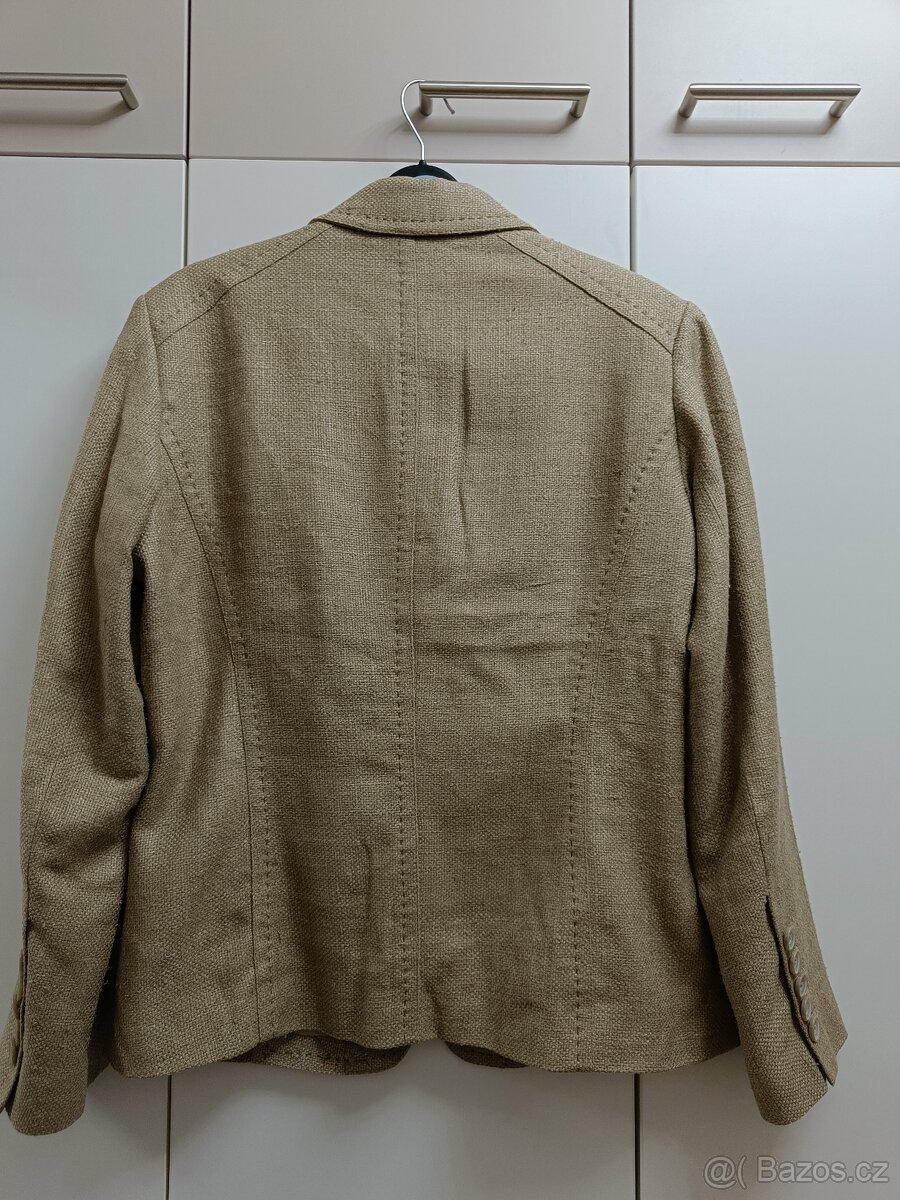 Dámské béžové hedvábné sako, vel. L - 4
