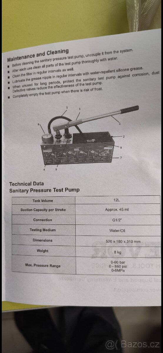 Hydraulická zkušební pumpa - 4