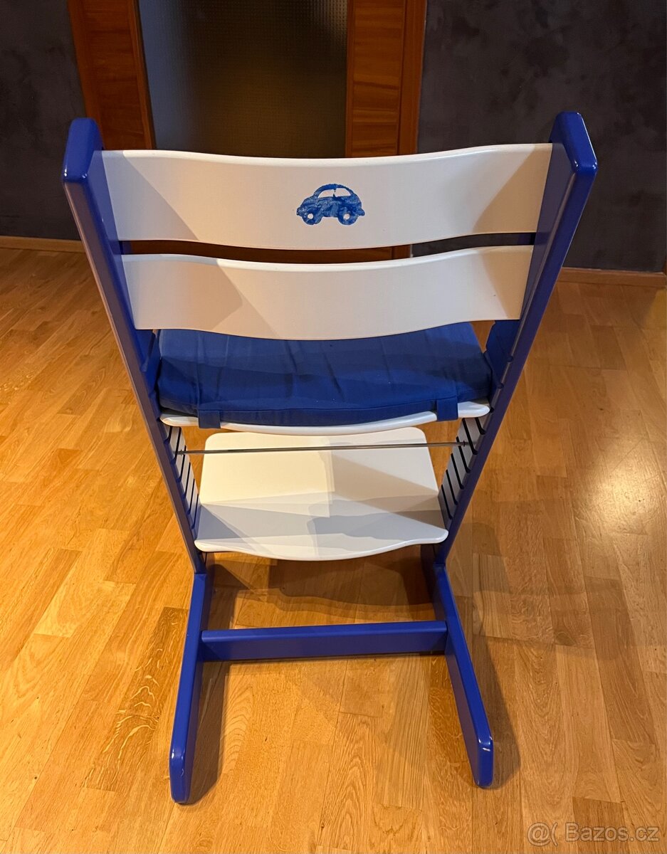 Modro-bílá rostoucí židle Jitro včetně podsedáku - 4