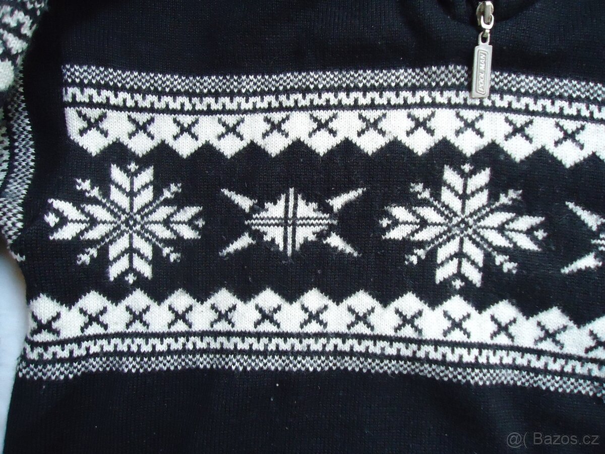 Teplý vlněný svetr Poolman, vel. XL, scandinávský vzor - 4