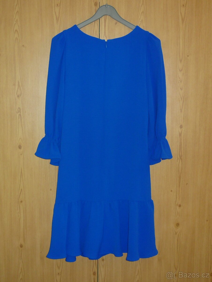 Modré šaty s volánem DKNY - 4