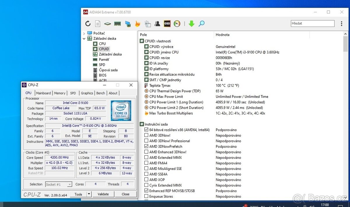 Intel i3 9100 /až 4.2GHz/ Socket 1151 Otestovaný Záruka - 4