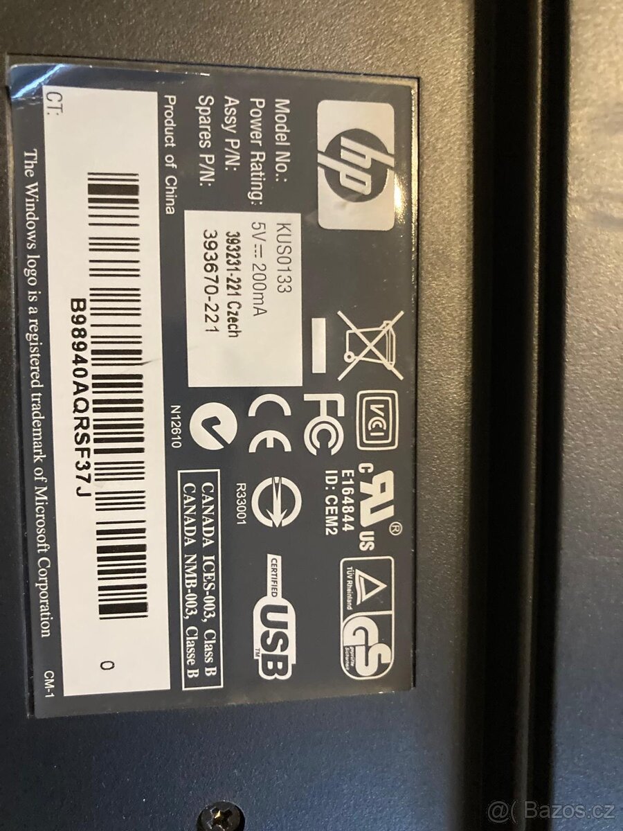 Klávesnice HP, připojení usb - 4