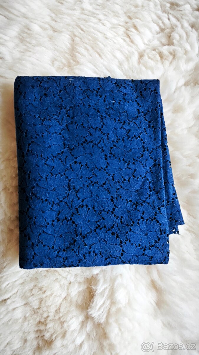 Luxusní látky - vínová a modrá - 4