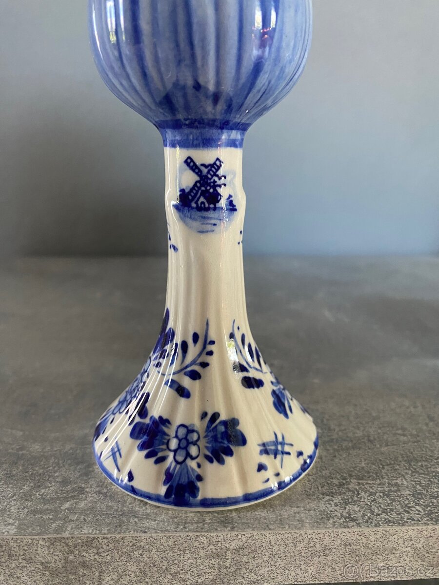 Holandský ručně malovaný svícen – Delft Blue - 4