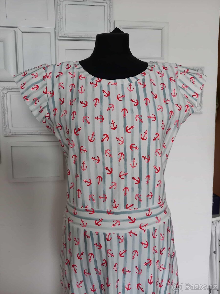 Bavlněné šaty s kotvami - 4