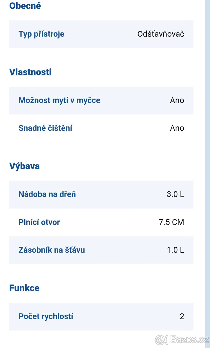 Odšťavňovač SAGE BJE 410 - 4