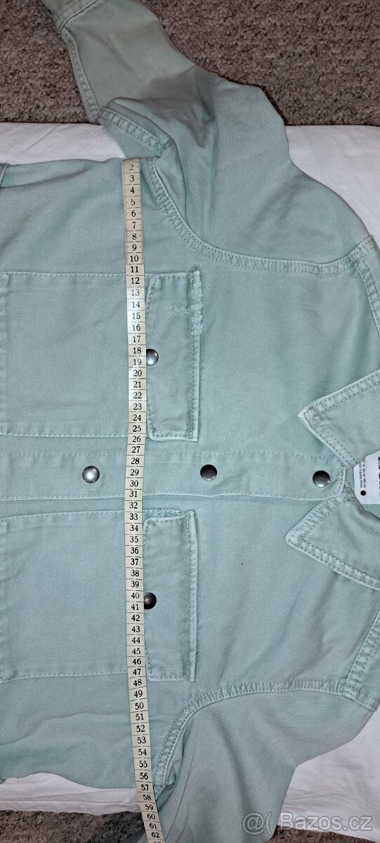 Džínová dámská Zara- košilový střih - 4