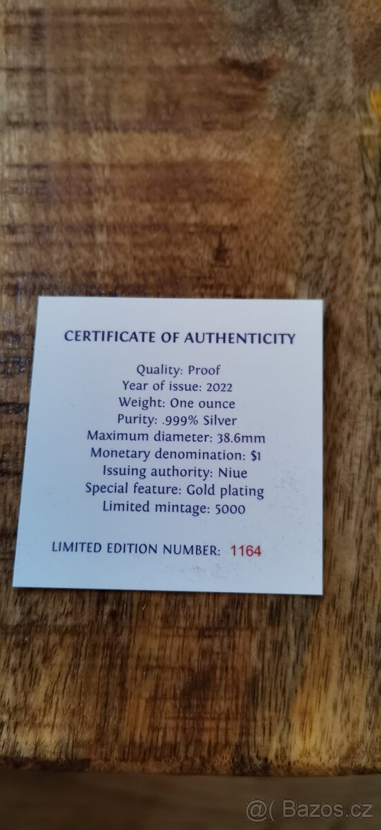 Stříbrná mince + selektivní zlacení Queen Elizabeth II ( In - 4