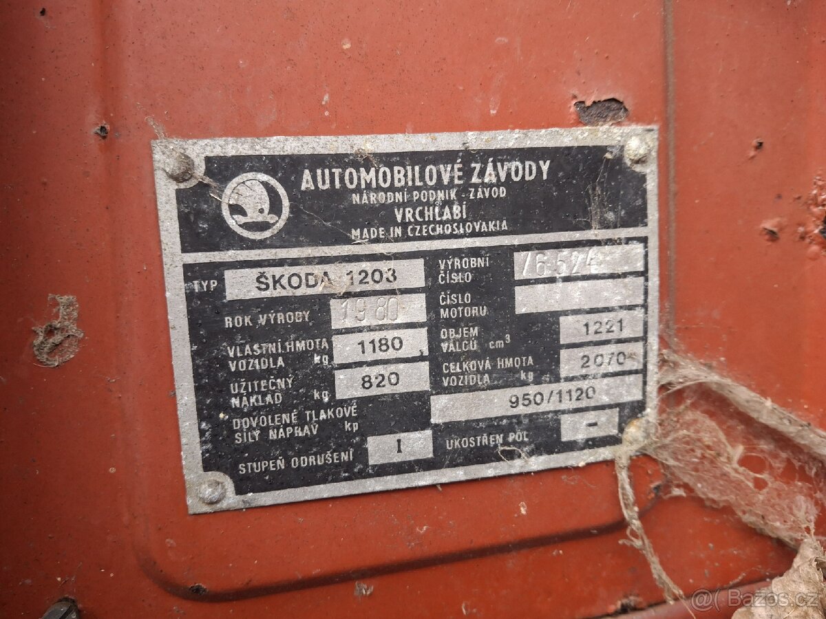 Škoda 1203 nalezový stav. - 4