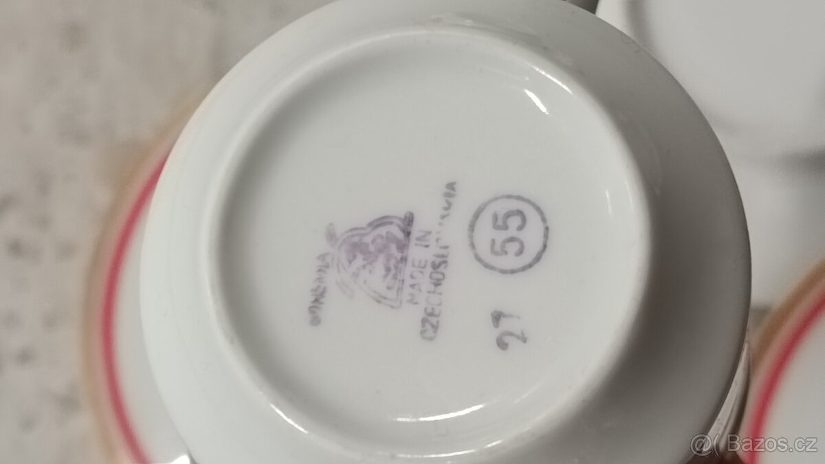 Porcelánové hrníčky a talířky 9 kusů Bohemia - 4