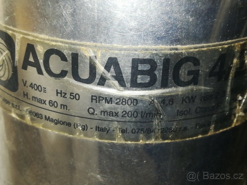 SLEVA Výkonné čerpadlo ACUABIG třífázové, 200L/min - 4