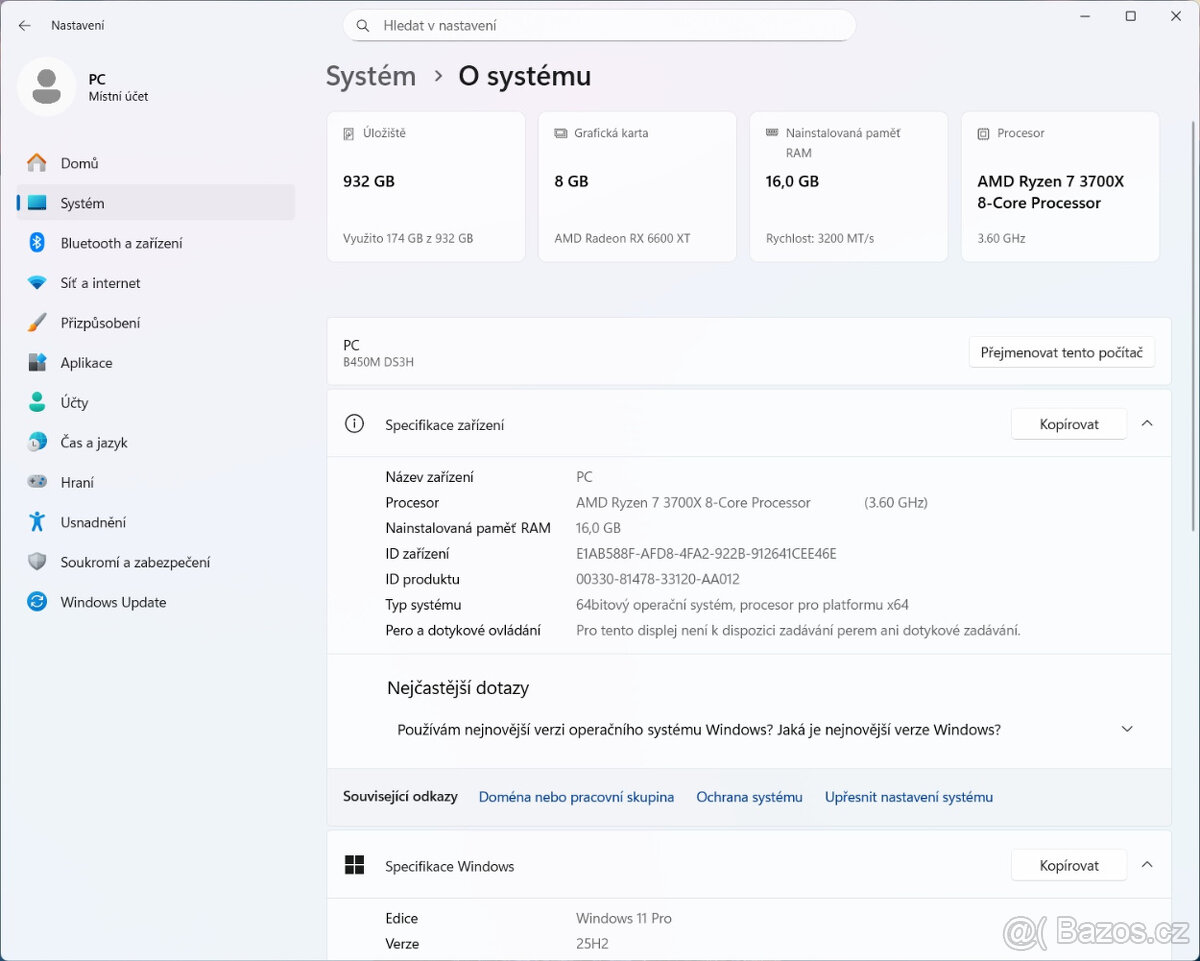 Herní PC - Ryzen 7, 16GB RAM, 1TB NVME, 6650XT 8GB, WIN11 - 4