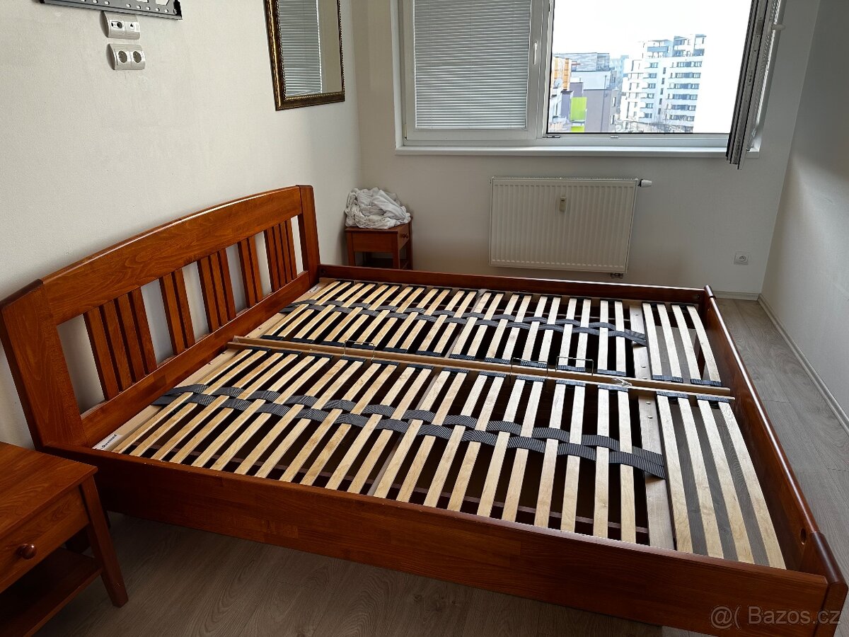 Dřevěná kvalitní manželská postel - 4