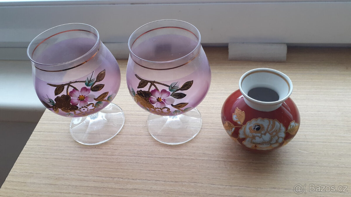 Modrá růže, hrnečky, vázičky, skleničky - 4