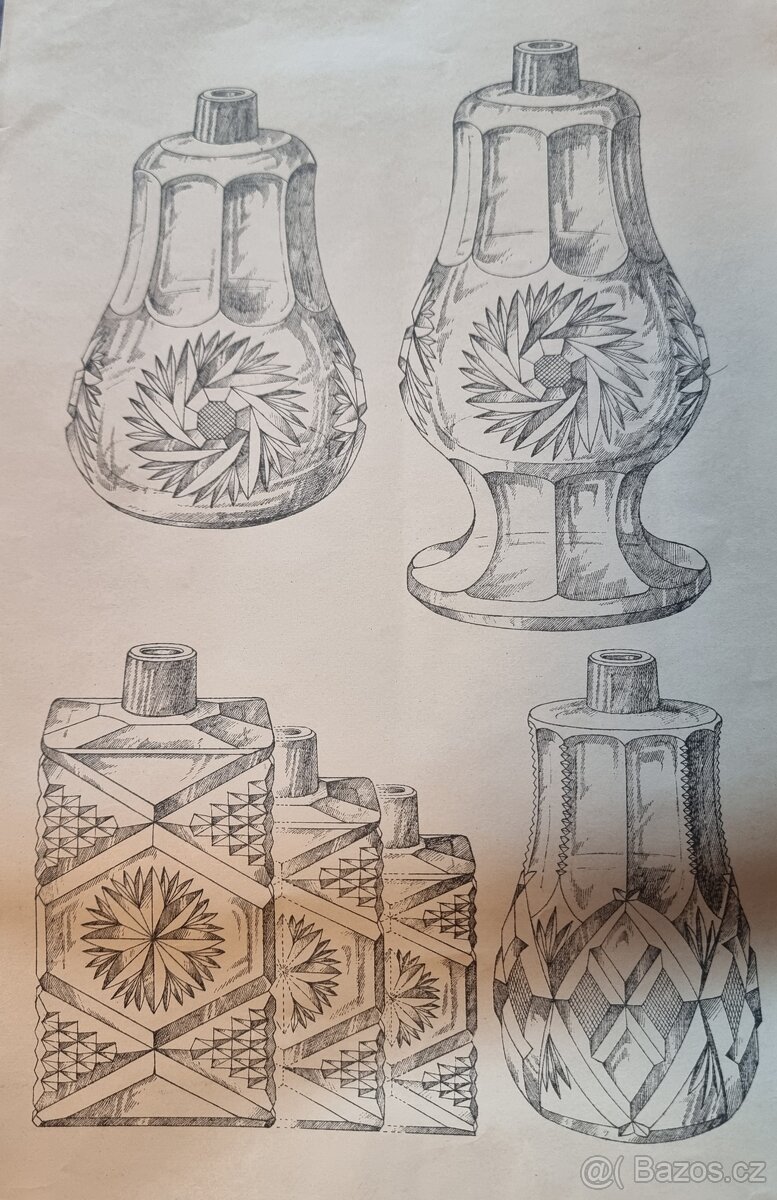 Broušené sklo Jizerské hory - staré - koupím - 4