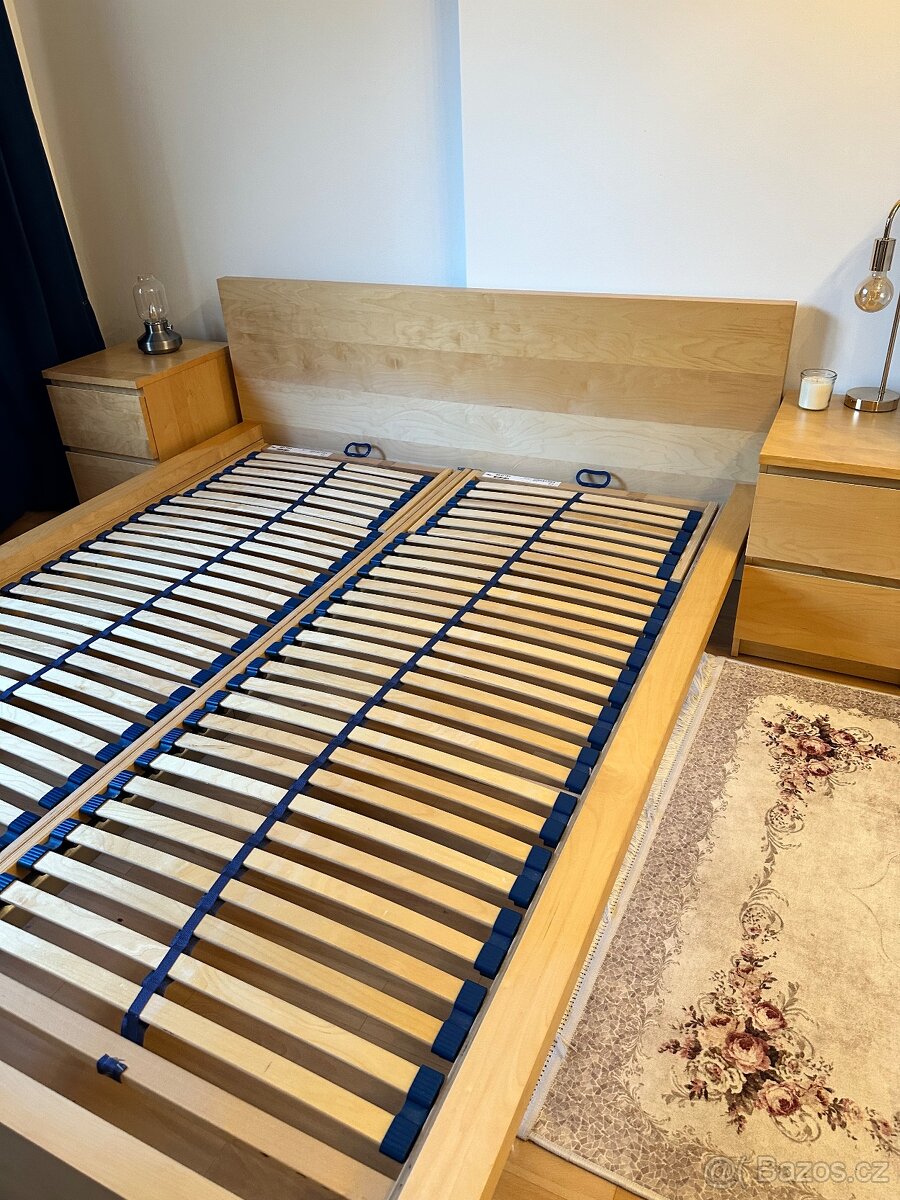 Dvoulůžková postel IKEA + 2 noční stolky - 4