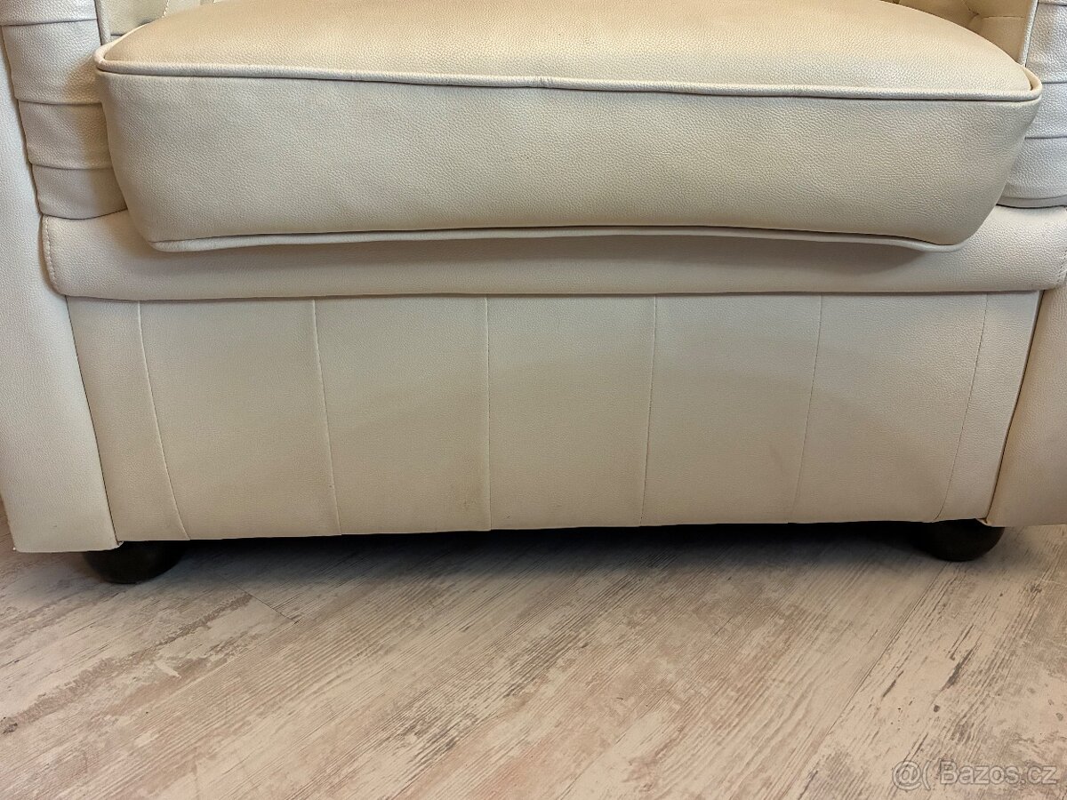 Křeslo Chesterfield kožené - 4