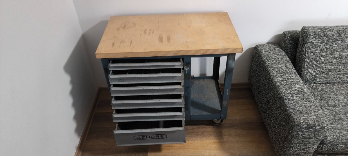 Pojízdný ponk - dílenský stolek - dílenská skříň GEDORE - 4