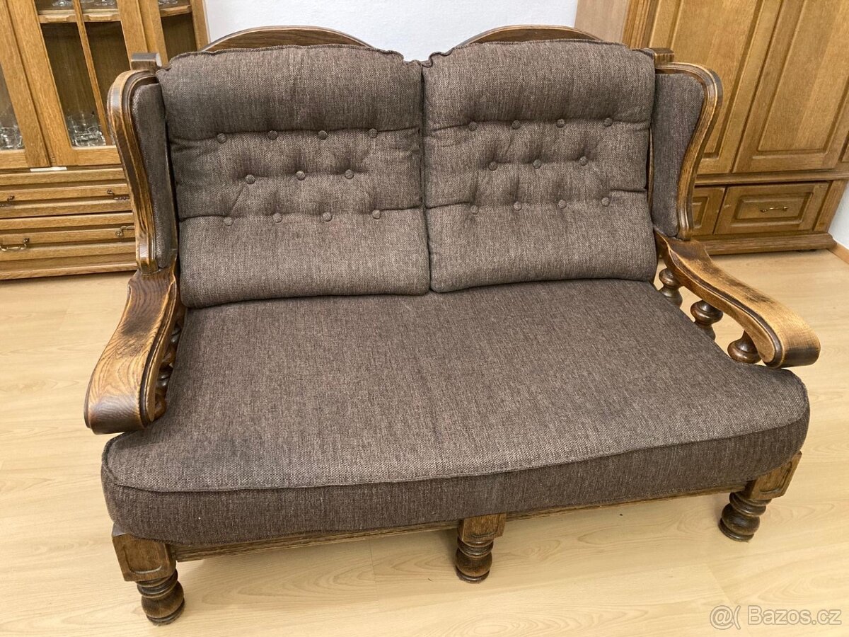 Sedací souprava dubový masiv 3+2+1 - 4