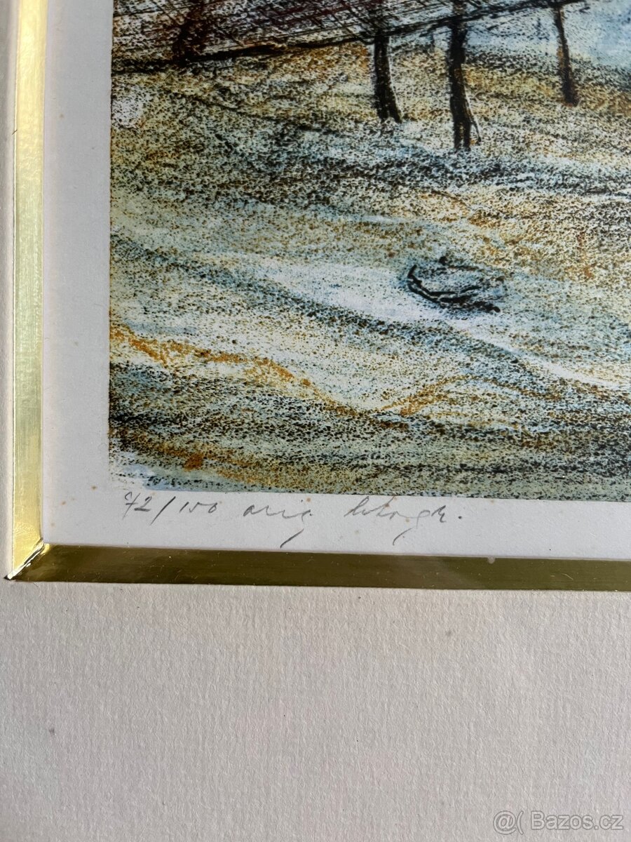 J. M. Sládek – Barky u sítí (originální litografie) - 4