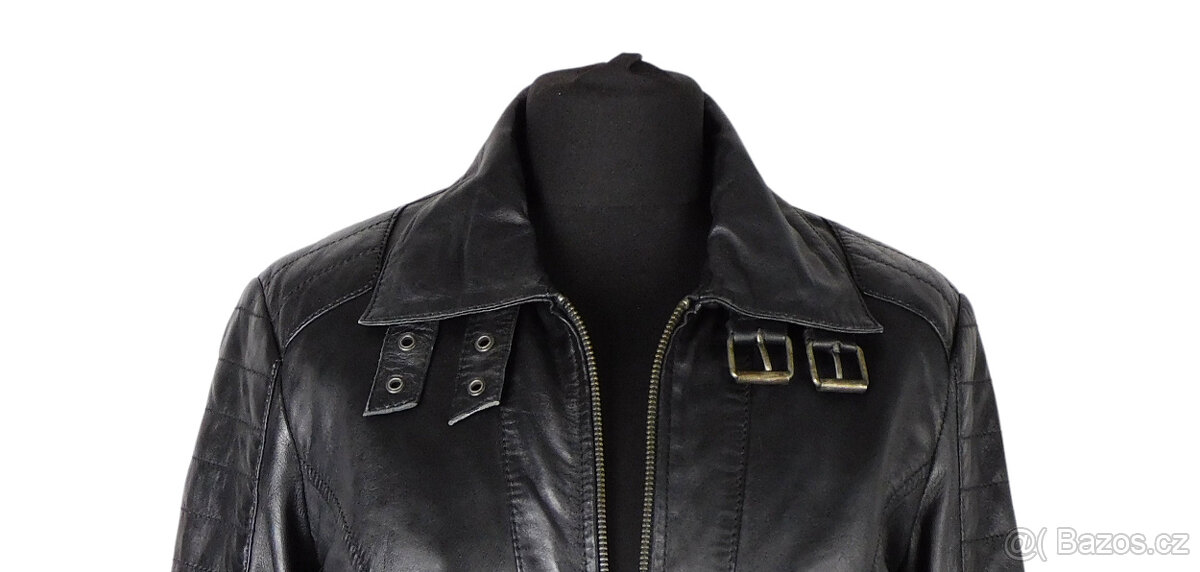 Kožená dámská černá bunda KARA vel. M - 4