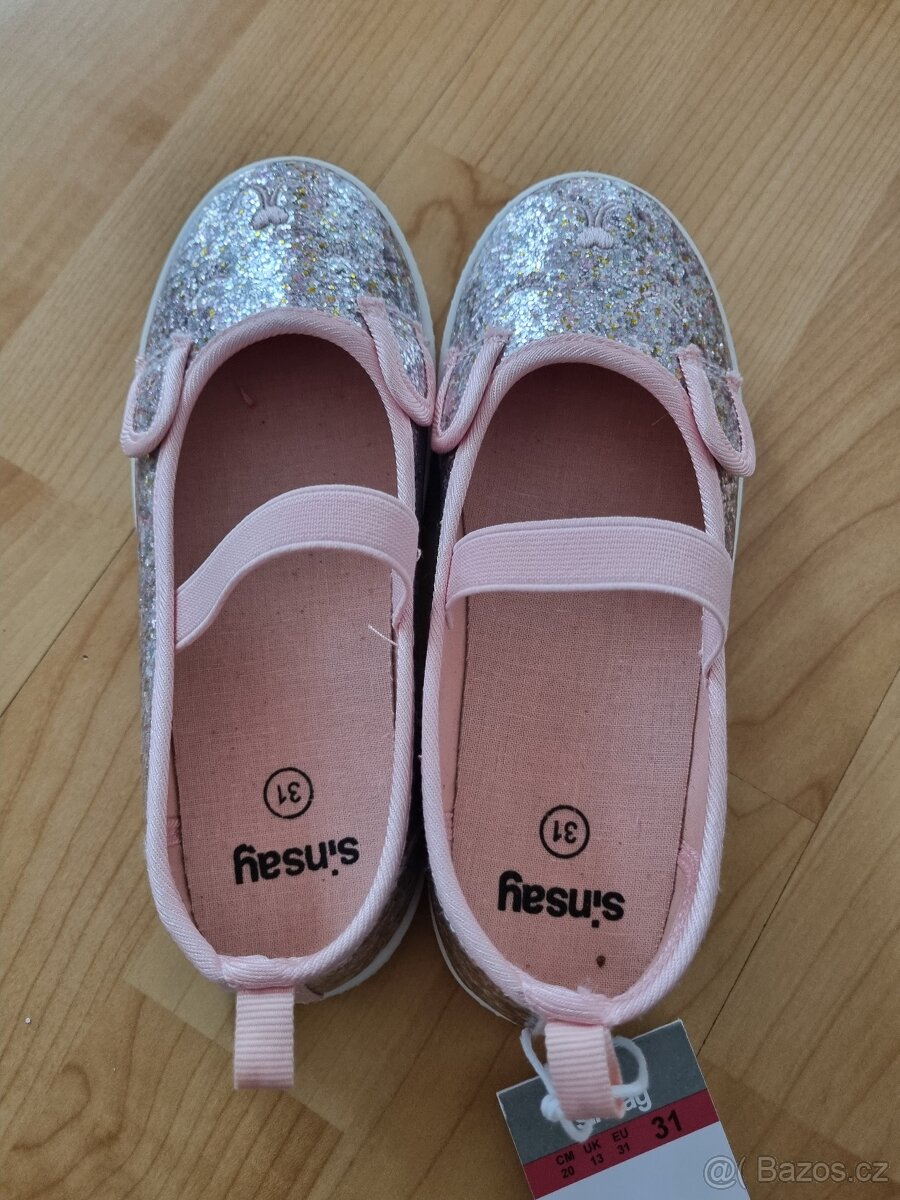 Dívčí balerínky/papučky - NOVÉ S VISAČKOU - 4