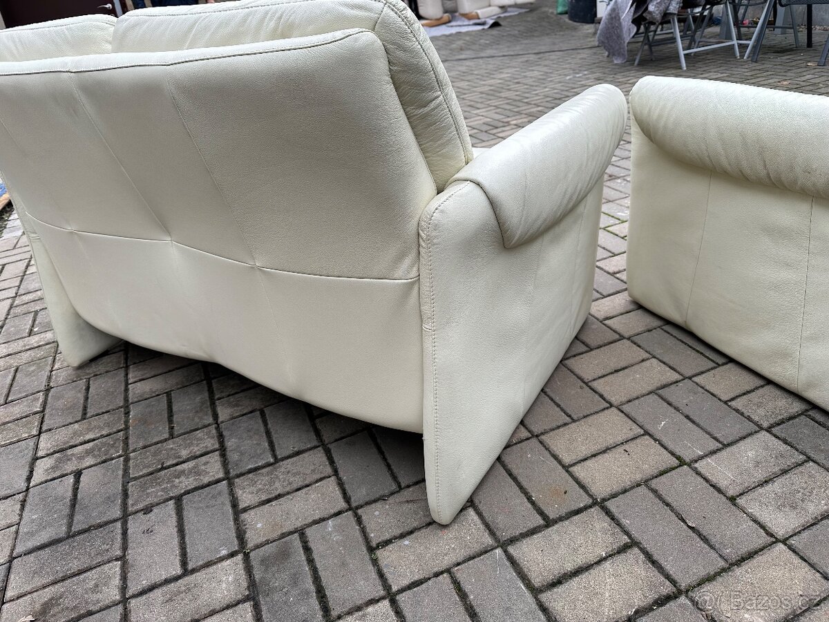 Kožená sedací souprava Elastoform® 3+2 VÝBORNÝ STAV - 4